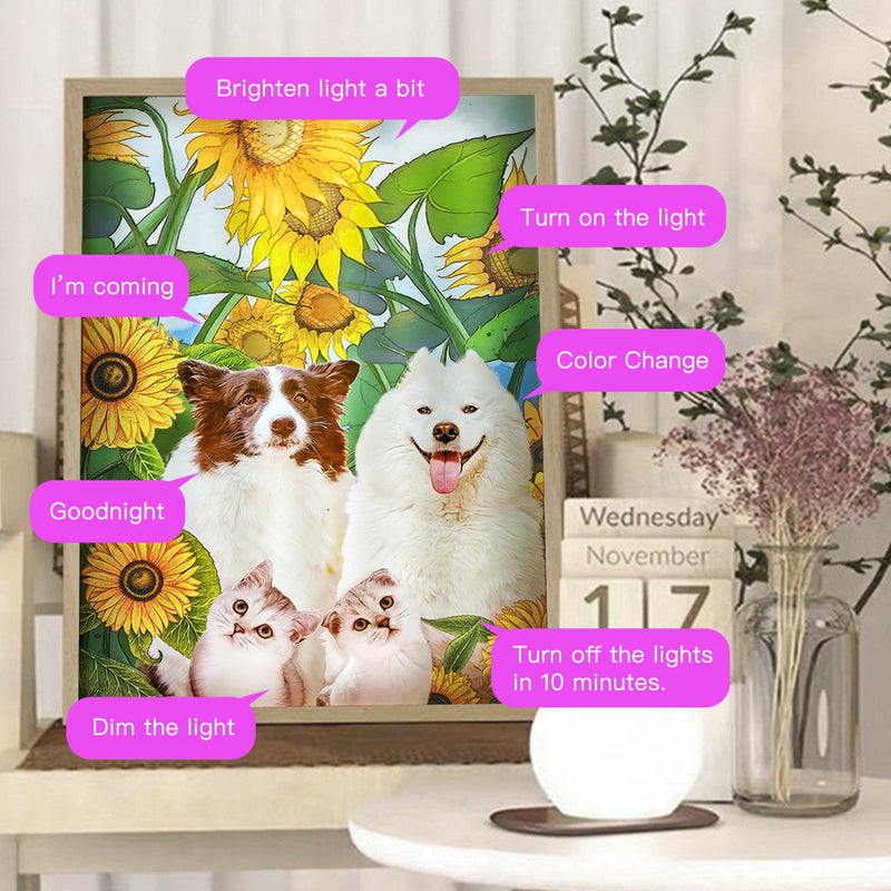 Custom Pet Memorial Gifts Smart Lamp Photo Frame | illumiFrame