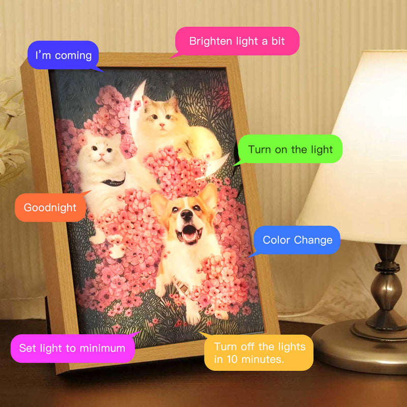 Custom Pet Memorial Gifts Smart Lamp Photo Frame | illumiFrame